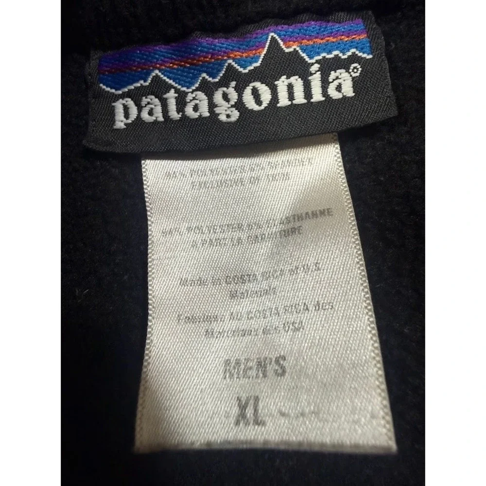 Patagonia Mens XL Full Zip Fleece Jacket‎ Black Mock Neck Mid Layer Coat 40128